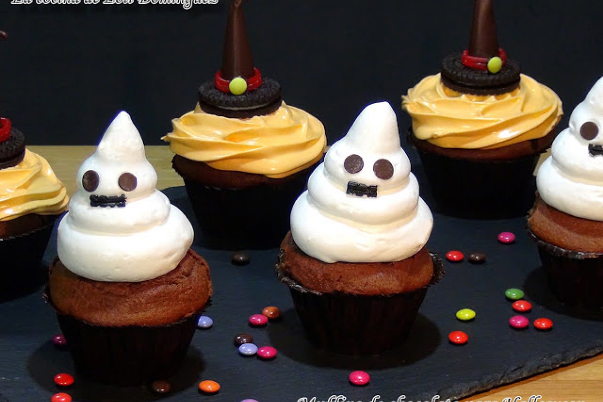 Muffins de chocolate especiales para halloween